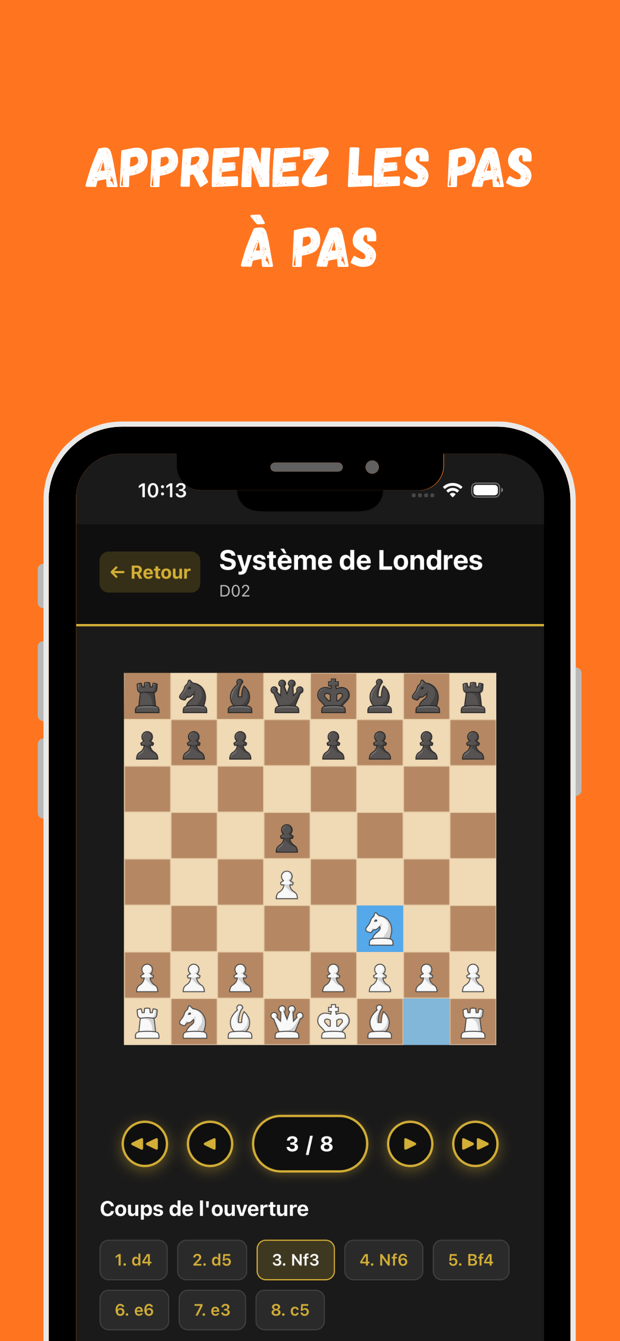 Ecran de l'application